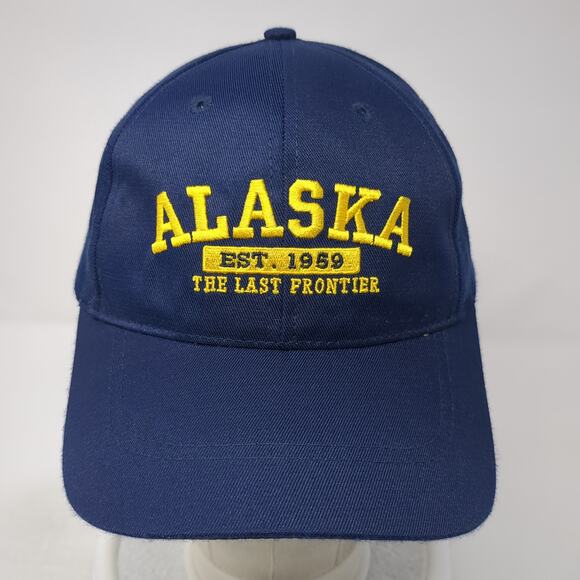 Alaska Est 1959 The Last Frontier Baseball Cap Blue OS Adjustable Patriotic - Picture 2 of 8